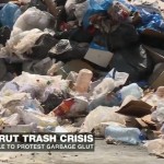 Basura en las calles de Beirut