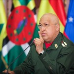 En la imagen, el presidente venezolano, Hugo Chávez, habla durante un encuentro con los cancilleres de países integrantes de la Alianza Bolivariana para las Américas (ALBA). EFE/Archivo