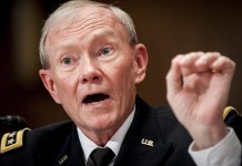 Fotografía de archivo tomada el 7 de febrero de 2013 que muestra al jefe del Estado Mayor Conjunto estadounidense, Martin Dempsey. EFE/Archivo
