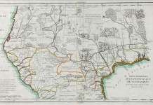 Fotografía cedida por el Museo de Historia de Miami en donde se aprecia el mapa geográfico de las provincias al norte de Nueva España, realizado por Juan López, geógrafo de S.M. en Madrid, año de 1803. EFE/Museo de Historia de Miami/Solo uso editorial