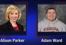 Fotografía facilitada por la emisora afiliada a la cadena de televisión CBS, la WDBJ-TV, que muestra a la periodista Alison Parker y el cámara Adam Ward, asesinados mientras informaban en directo en Virginia, en el sur de EEUU, hoy, 26 de agosto de 2015. EFE/WDBJ7/Solo uso editorial