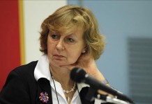 La coordinadora residente de las Naciones Unidas en Uruguay, Denise Cook, participa en la exposición "Hacia los ODS. ¿Qué puede ofrecer la cooperación iberoamericana?", este 8 de9 diciembre, en el Centro de Formación de la Cooperación Española en Montevideo (Uruguay).